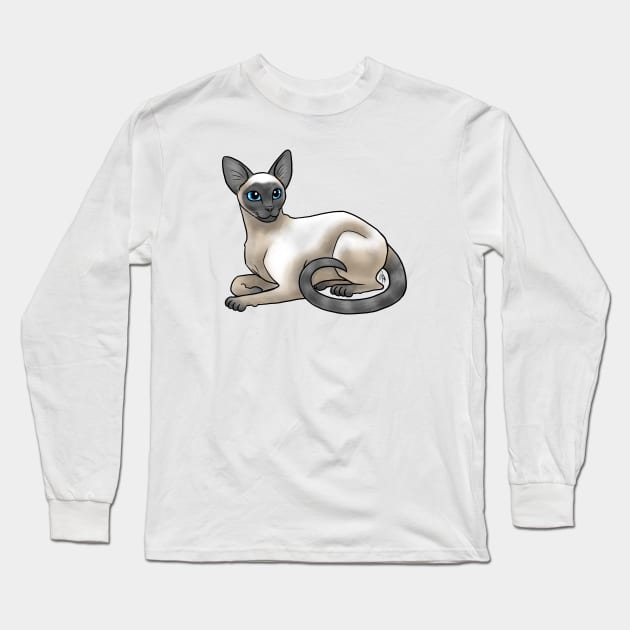 Cat - Siamese - Blue Point Long Sleeve T-Shirt by Jen's Dogs Custom Gifts and Designs